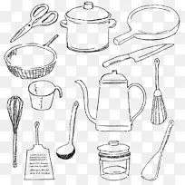 食品储存容器厨房素描.黑色菜肴-空若网 食品储存容器厨房素描.黑色菜肴-空若网