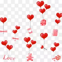 情人节心脏夹艺术-红色爱情气球-空若网 情人节心脏夹艺术-红色爱情气球-空若网