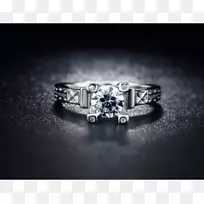 订婚环银埃菲尔铁塔立方氧化锆戒指-空若网 订婚环银埃菲尔铁塔立方氧化锆戒指-空若网