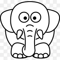黑白免费内容博客剪贴画-大象图片卡通-空若网 黑白免费内容博客剪贴画-大象图片卡通-空若网