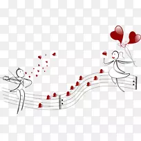 免版税绘画插图-黑色简单线条爱情-空若网 免版税绘画插图-黑色简单线条爱情-空若网