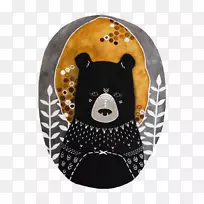 熊艺术水彩画插图-黑熊-空若网 熊艺术水彩画插图-黑熊-空若网