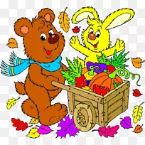 免费摄影秋季插画-熊的收获-空若网 免费摄影秋季插画-熊的收获-空若网
