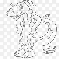 线艺术画手指卡通-黄色斑点蜥蜴-空若网 线艺术画手指卡通-黄色斑点蜥蜴-空若网