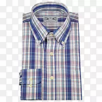 衬衫格子钴蓝领袖.连衣裙-空若网 衬衫格子钴蓝领袖.连衣裙-空若网