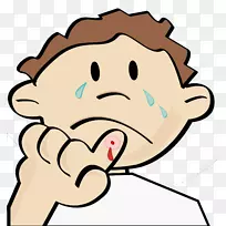哭卡通插图-孩子的手指受伤-空若网 哭卡通插图-孩子的手指受伤-空若网