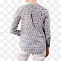 上衣波尔卡圆点袖扣颈-女子夏季-空若网 上衣波尔卡圆点袖扣颈-女子夏季-空若网