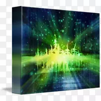 绿色能源水计算机显示器.冬季景观-空若网 绿色能源水计算机显示器.冬季景观-空若网