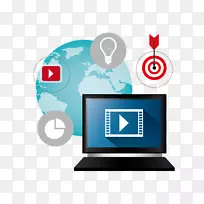 信息图形设计.Adobe插画.计算机和地球-空若网 信息图形设计.Adobe插画.计算机和地球-空若网