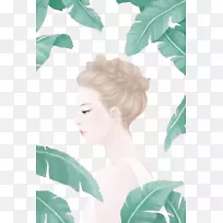 插画-叶女-空若网 插画-叶女-空若网