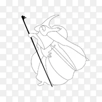 手指线艺术素描-甘道夫-空若网 手指线艺术素描-甘道夫-空若网