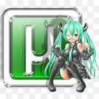 卡通绿色电脑-空若网 卡通绿色电脑-空若网