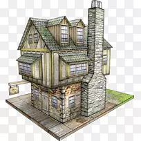 纸模型美人鱼酒馆盐箱建造-空若网 纸模型美人鱼酒馆盐箱建造-空若网