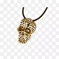 魅力和吊坠、身体珠宝、金属-黄金头盖骨-空若网 魅力和吊坠、身体珠宝、金属-黄金头盖骨-空若网