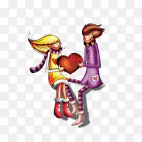 卡通情侣心-空若网 卡通情侣心-空若网