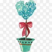 水彩画情人节心形画-空若网 水彩画情人节心形画-空若网