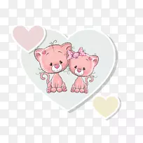 猫画可爱-心脏-空若网 猫画可爱-心脏-空若网