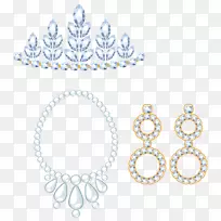 耳环皇冠钻石首饰.三件钻石首饰载体-空若网 耳环皇冠钻石首饰.三件钻石首饰载体-空若网