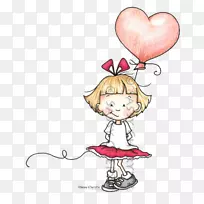 插画艺术情人节爱情心纸气球-空若网 插画艺术情人节爱情心纸气球-空若网