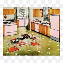 厨房橱柜1960年代餐桌室内设计服务.厨房-空若网 厨房橱柜1960年代餐桌室内设计服务.厨房-空若网