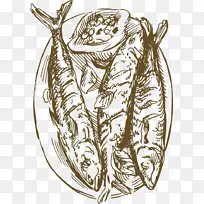 绘画食物免版税插图-素描鱼-空若网 绘画食物免版税插图-素描鱼-空若网