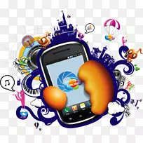 插画-电话-空若网 插画-电话-空若网