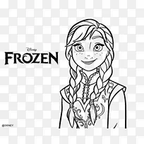 安娜·埃尔萨·奥拉夫着色书圣诞着色页-安娜-空若网 安娜·埃尔萨·奥拉夫着色书圣诞着色页-安娜-空若网