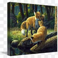 红狐油画水彩画-空若网 红狐油画水彩画-空若网