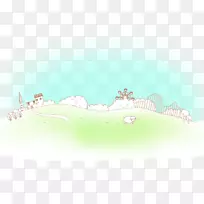 桌面壁纸天空插图.草上画的羔羊-空若网 桌面壁纸天空插图.草上画的羔羊-空若网