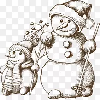 绘制圣诞-冬季雪人素描材料-空若网 绘制圣诞-冬季雪人素描材料-空若网