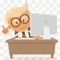 电脑维修技师卡通-老板电脑-空若网 电脑维修技师卡通-老板电脑-空若网