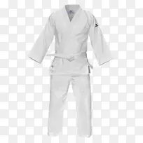 白色柔道长袍棉质衬衫-空若网 白色柔道长袍棉质衬衫-空若网