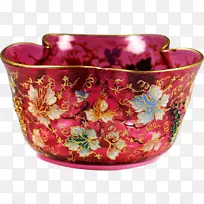 花盆洋红色餐具.手绘葡萄-空若网 花盆洋红色餐具.手绘葡萄-空若网