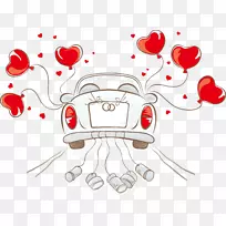 婚礼邀请车插画-婚礼车-空若网 婚礼邀请车插画-婚礼车-空若网