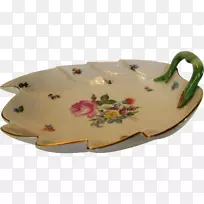 椭圆形陶瓷托盘餐具盘.手绘风格-空若网 椭圆形陶瓷托盘餐具盘.手绘风格-空若网