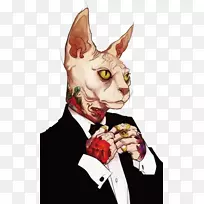 Sphynx猫画数码艺术插图-ai-空若网 Sphynx猫画数码艺术插图-ai-空若网