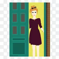 绿色插画动画连衣裙图案-无邪-空若网 绿色插画动画连衣裙图案-无邪-空若网