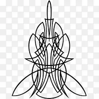 美丽的灰烬纹身店剪贴画图案对称叶-细条纹-空若网 美丽的灰烬纹身店剪贴画图案对称叶-细条纹-空若网