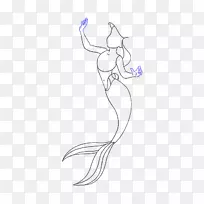 素描手指插图画线艺术美人鱼纹身-空若网 素描手指插图画线艺术美人鱼纹身-空若网