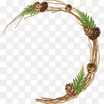 针叶松树枝-创意假日松果枝-空若网 针叶松树枝-创意假日松果枝-空若网