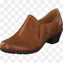 滑动鞋皮革步行焦糖色软舒适的女性鞋-空若网 滑动鞋皮革步行焦糖色软舒适的女性鞋-空若网