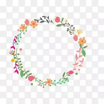 花叶水彩圆框-空若网 花叶水彩圆框-空若网