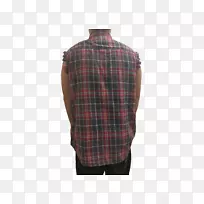 无袖格子衬衫法兰绒t恤-空若网 无袖格子衬衫法兰绒t恤-空若网