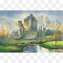 水彩画准备在爱尔兰画水彩画.秋季海报-空若网 水彩画准备在爱尔兰画水彩画.秋季海报-空若网