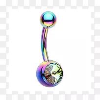 紫色人体珠宝-肚脐环-空若网 紫色人体珠宝-肚脐环-空若网