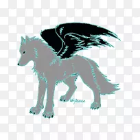 会做艺术的狗?插图卡通动物.有翅膀的狼画-空若网 会做艺术的狗?插图卡通动物.有翅膀的狼画-空若网