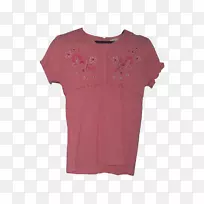 t恤上衣袖子粉红色棉质上衣-空若网 t恤上衣袖子粉红色棉质上衣-空若网