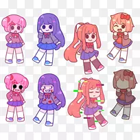 贴纸达基文学俱乐部!剪贴画-我爱你们-空若网 贴纸达基文学俱乐部!剪贴画-我爱你们-空若网