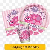 生日派对纸气球盘-瓢虫一岁生日-空若网 生日派对纸气球盘-瓢虫一岁生日-空若网