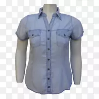 衬衫蓝色衬衫牛仔裤尤克塞尔-莫达女性加尺码-空若网 衬衫蓝色衬衫牛仔裤尤克塞尔-莫达女性加尺码-空若网